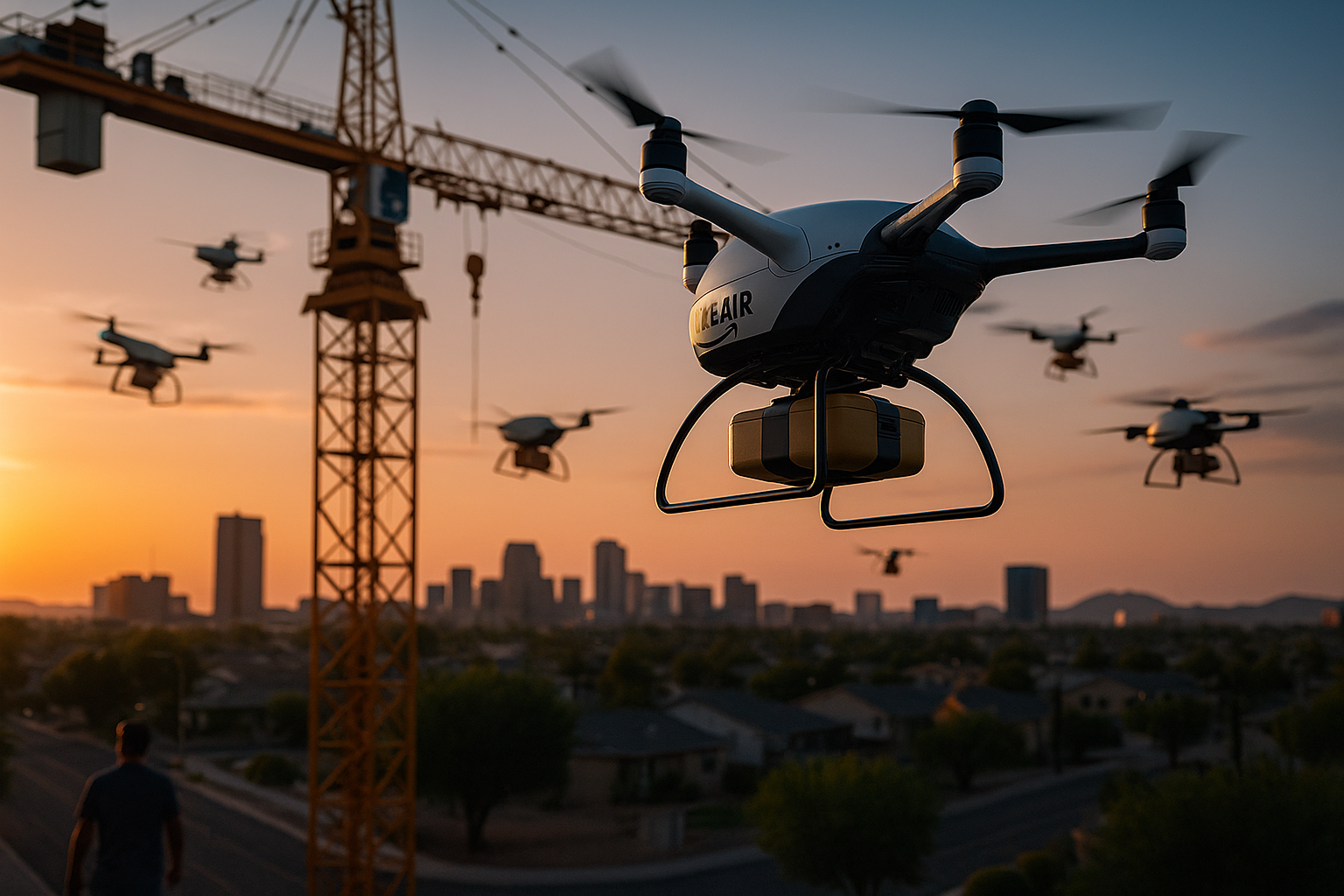 Il sogno dei droni di Amazon si schianta contro una gru