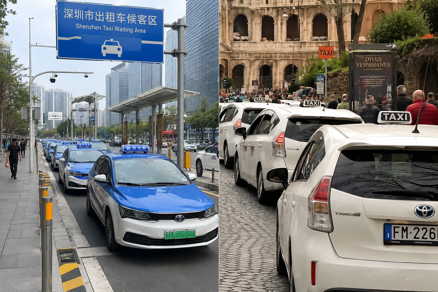 Taxi: perch&eacute; a Shenzhen arrivano in pochi minuti e a Roma restano un problema